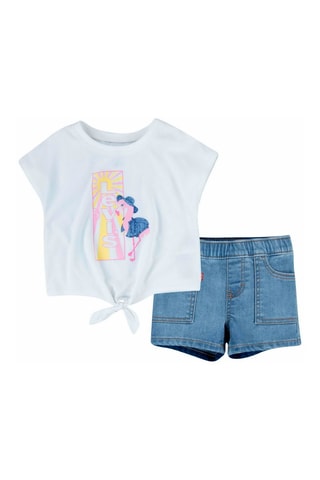 T-shirt et short - Blanc et bleu