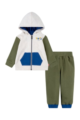 Sweat à capuche et jogging - Beige, bleu, vert et jaune