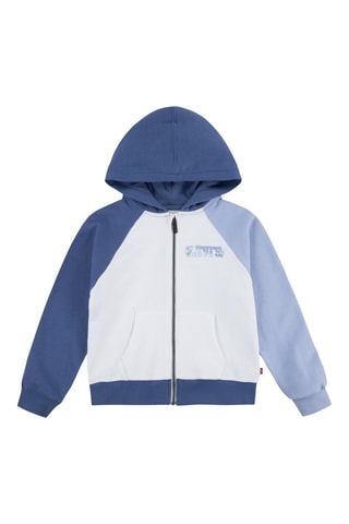 Sweat zippé en coton biologique - Bleu