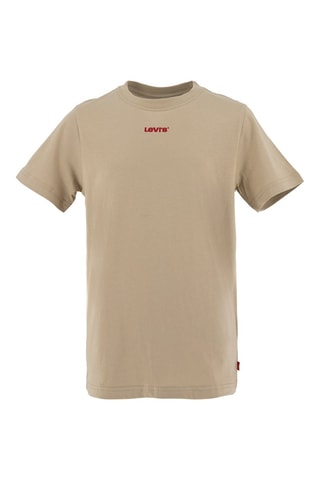 T-shirt en coton biologique - Blanc, beige et rouge
