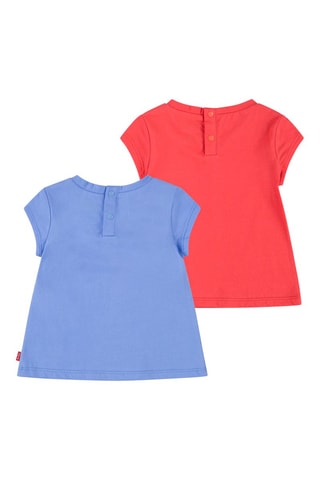 2 t-shirts - Blanc, bleu, jaune et rose