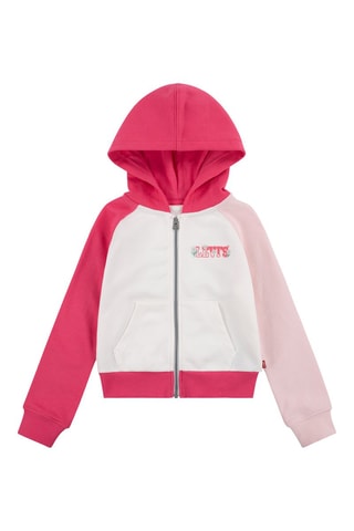 Sweat zippé en coton biologique - Rose