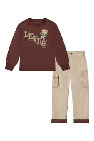 T-shirt et pantalon - Beige et rouge