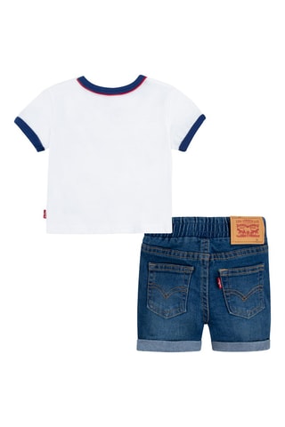 T-shirt et short - Blanc, rouge et bleu