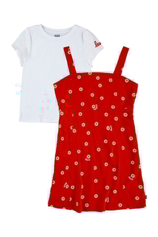 Robe et t-shirt - Blanc et rouge