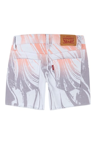 Short en jean - Blanc, rouge et violet