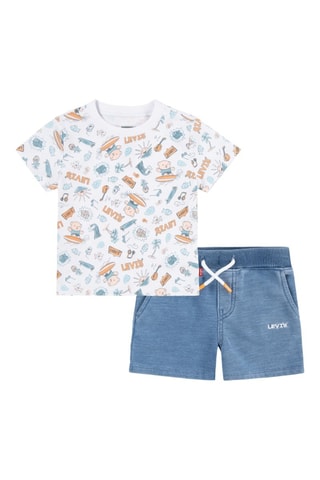 T-shirt et short - Blanc et bleu