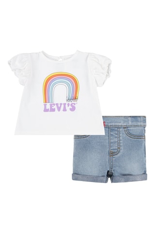 T-shirt et short en jean - Blanc