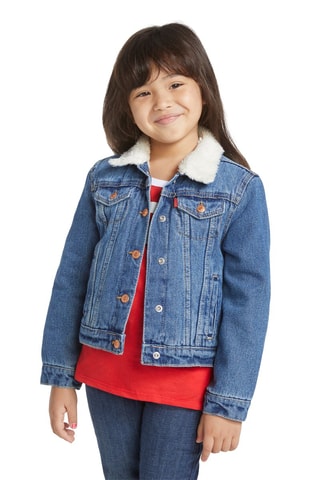 Veste en jean - Blanc, rouge et bleu
