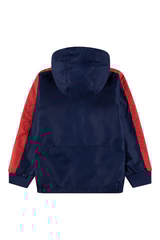 Coupe-vent à capuche - Blanc, rouge et bleu