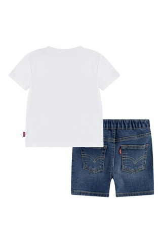 T-shirt et short en jean - Blanc et bleu