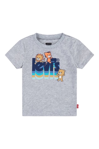 T-shirt - Bleu, orange et gris
