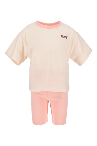T-shirt et cycliste - Noir, beige et rose