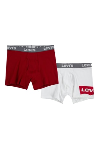2 boxers - Blanc et rouge
