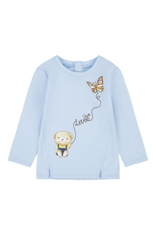 T-shirt - Blanc, beige, bleu et marron