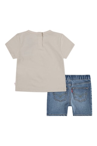 T-shirt et short en jean - Beige