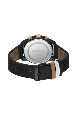 Montre à quartz en cuir - Noir