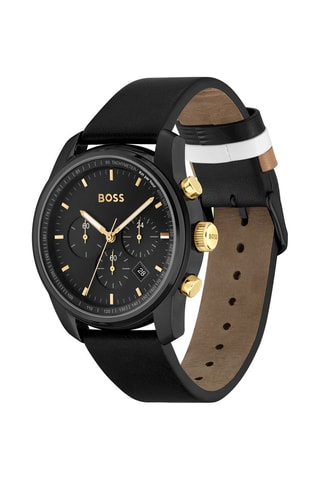 Montre à quartz en cuir - Noir