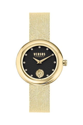 Montre à quartz en plaqué ion or jaune Lea - Doré et noir