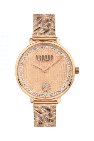 Montre à quartz en plaqué ion or rose ornée de cristaux Swarovski La Villette Crystal - Doré rose
