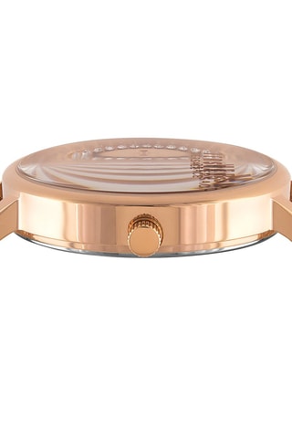 Montre à quartz en plaqué ion or rose ornée de cristaux Swarovski La Villette Crystal - Doré rose