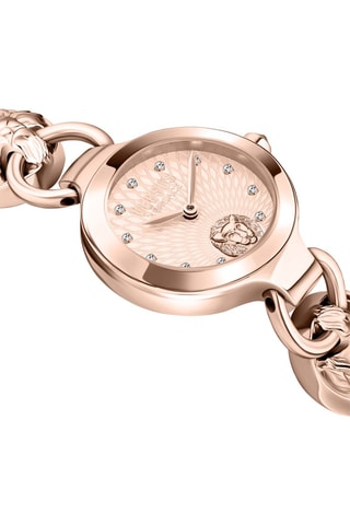 Montre à quartz en acier plaqué ion or rose Broadwood Petite - Doré rose et rouge