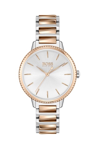 Montre à quartz en acier - Argenté et doré rose