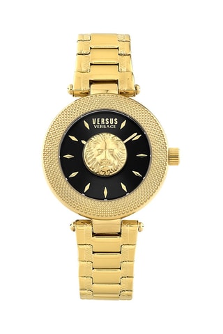 Montre à quartz en acier plaqué ion or jaune Brick Lane Lion - Doré et noir