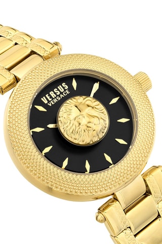 Montre à quartz en acier plaqué ion or jaune Brick Lane Lion - Doré et noir