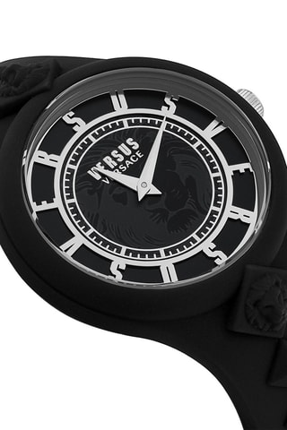 Montre à quartz en silicone Fire Island Studs - Noir et argenté