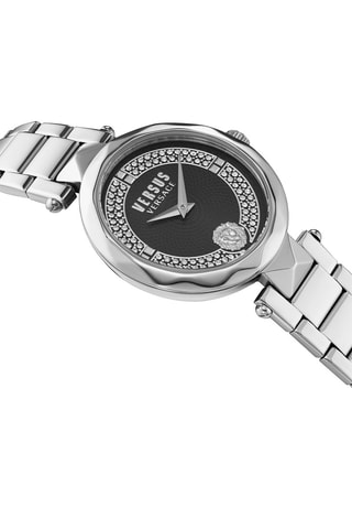Montre à quartz en acier ornée de cristaux Swarovski Covent Garden - Argenté et noir