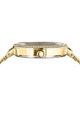 Montre à quartz en plaqué ion or jaune ornée de cristaux Swarovski Mar Vista Crystal - Noir et doré