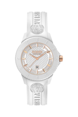 Montre à quartz en silicone et plaqué ion or rose Tokyo - Blanc et doré rose
