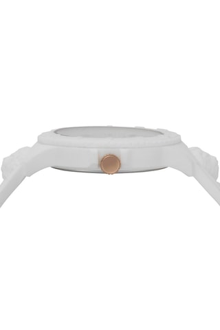 Montre à quartz en silicone et plaqué ion or rose Tokyo - Blanc et doré rose