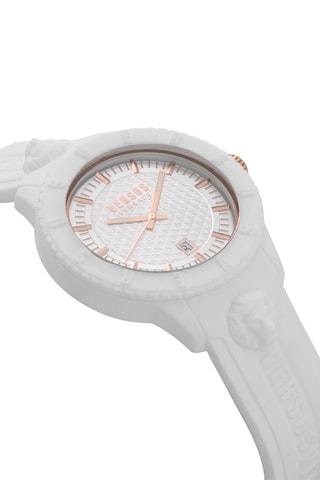 Montre à quartz en silicone et plaqué ion or rose Tokyo - Blanc et doré rose