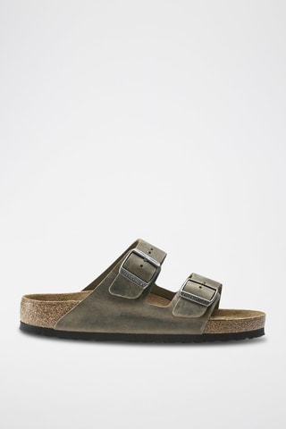 Nubuck Muiltjes Arizona - Donkerkaki - Normaal