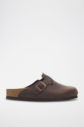 Leren Clogs Boston - Donkerbruin - Normaal