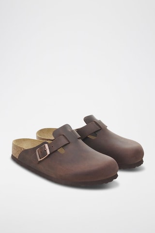 Leren Clogs Boston - Donkerbruin - Normaal