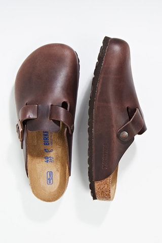 Leren Clogs Boston - Donkerbruin - Normaal