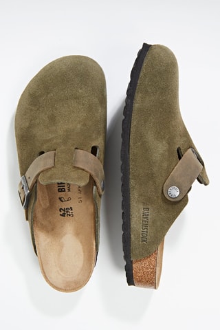 Nubuck Clogs Boston - Groen Normale Breedte
