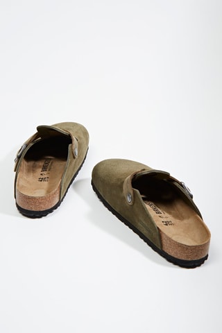 Nubuck Clogs Boston - Groen Normale Breedte