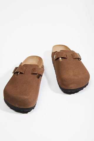 Nubuck Clogs Boston - Camel - Normale Breedte
