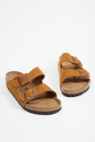 Leren Muiltjes Arizona - Camel - Normale Breedte