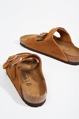 Leren Muiltjes Arizona - Camel - Normale Breedte