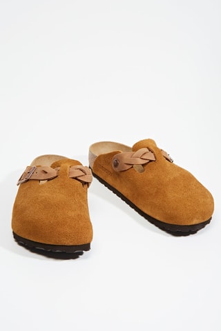 Leren Clogs Boston - Camel - Normale Breedte