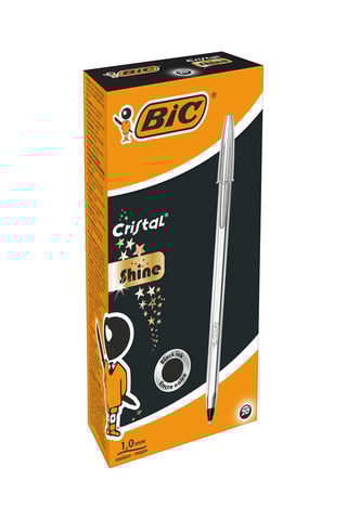 20 esferográficas Cristal Shine - Tinta preta