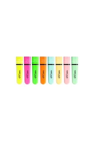 8 sublinhadores Flat - Amarelo e verde