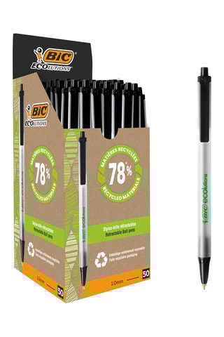 50 esferográficas Eco - Tinta preta