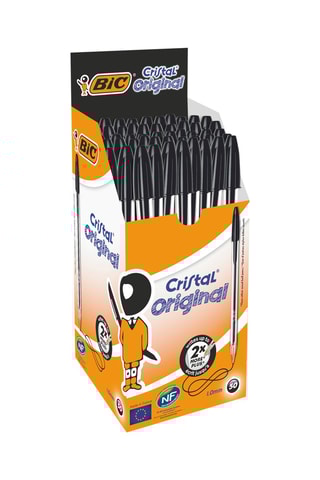 50 esferográficas Cristal - Tinta preta