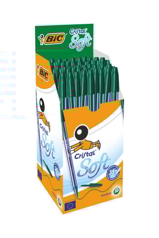 50 esferográficas Cristal - Tinta verde